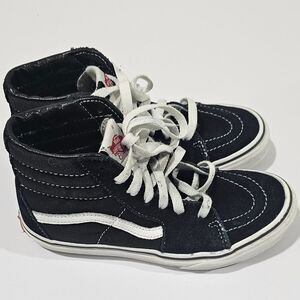 Vans High Top Black Suede Skater Little Kid Boy Girl Size 3 SK8-Hi